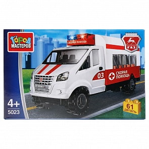 Конструктор Газель: Скорая Помощь, 61 деталь (Город мастеров, KK-5023-R)
