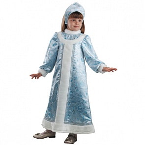 Костюм карнавальный - Снегурочка шёлк, с платьем и кокошником, размер 30 (Батик, 429-30)