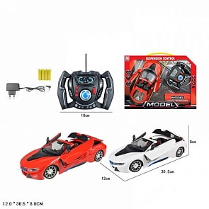 Машина радиоуправляемая на аккумуляторе, свет, открываются двери и багажник, несколько цветов (N581-H08032)