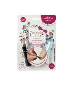 Помада масса 3,3 г., меняющая цвет на розовый, базовый цвет: зеленый + лак цвет 01К - перламутр с блестками 5.5 мл на блистере (Lucky, Т13809)