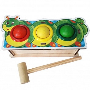 Стучалка цветная Гусеница, 3 отверстия (Сибирский Сувенир, 115201)