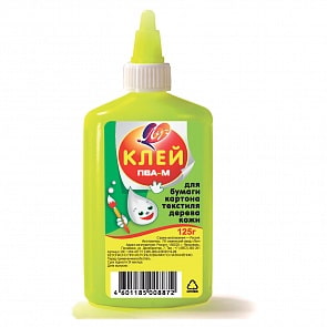Клей ПВА-М в желтом флаконе 125 грамм (Луч, 20С1354-08)
