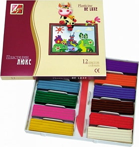 Пластилин Люкс, 12 цветов, со стеком (Луч, 14С1035-08)