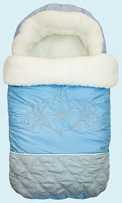 Конверт меховой Метелица, голубой (Золотой Гусь, 11992-z)