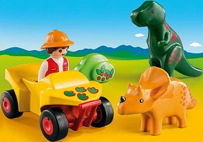Игровой набор – 1.2.3: Исследователь с динозаврами (Playmobil, 9120pm)