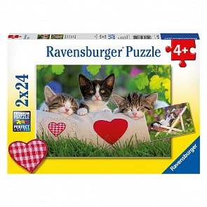 Пазл Сонные котята 2 x 24 элемента (Ravensburger, R07801)