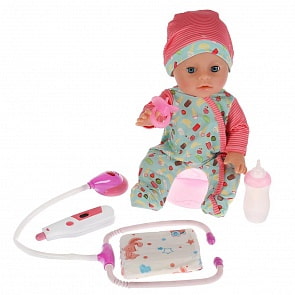 Интерактивный пупс Сашенька с закрывающимися глазками и набором доктора, пьет и писает, 35 см (Карапуз, Y35BB-ICDTR-RU_19)