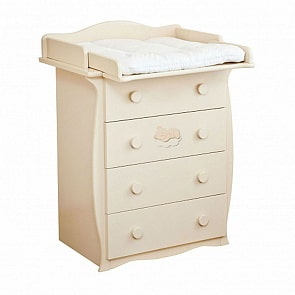 Комод с настилом Красная Звезда С 257 П, накладка №22 Мишка на облаке, ваниль (Красная Звезда, КЗ-С257 П_ваниль)