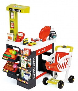 Супермаркет с тележкой, красный (Smoby, 350210)