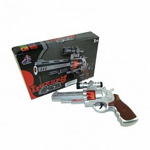 Пистолет электромеханический, световые и звуковые эффекты, 2 цвета (Junfa Toys, 239-2ab) (ассортимент)