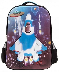 Рюкзак – Самолет, черный с синим (Аверс, 3DHM28)