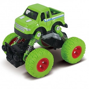 Машинка Die-Cast зеленая, инерционный механизм, рессоры, масштаб 1:46 (Funky Toys, FT61075)