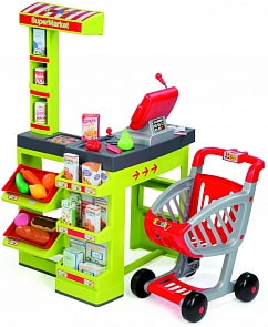 Супермаркет Smoby с тележкой, зеленый, звук (Smoby, 350202)