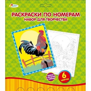 Набор для творчества – раскраска по номерам Петух, в конверте (MultiArt, PBN6102-2)