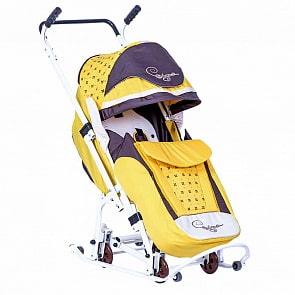 Санки-коляска Скользяшки - Мозаика, желтый-коричневый-светло-бежевый (RT, 6222RT)