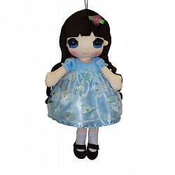 Кукла мягконабивная в голубом платье, 50 см (ABtoys, M6048) - миниатюра