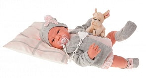 Кукла Валерия в сером, 40 см (Antonio Juan Munecas, 3386G)