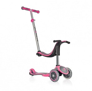 Самокат Globber Evo 4 in 1 Plus с подножкой, розовый (Globber, 453-132)
