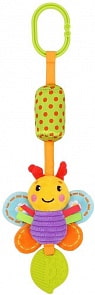 Подвеска с колокольчиком и силиконовым прорезывателем Бабочка (Жирафики, 939719)