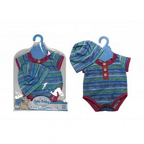Одежда для куклы 45 см: синий боди и шапочка (Junfa Toys, BLC59)