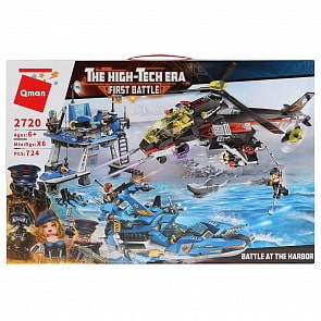 Конструктор с аксессуарами - Космос с вертолетом, лодкой и станцией, 724 детали (Enlighten Brick, BRICK2720 (9)
