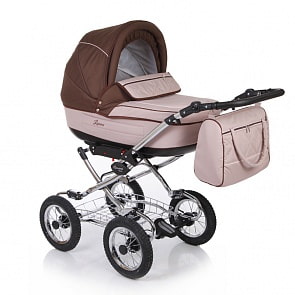 Коляска классическая 2 в 1 – Laura, беж/шоколад (Jetem, 14_беж/шоколад)