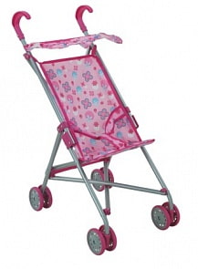 Коляска для кукол - трость Buggy Boom Mixy металлическая, с крышей и поворотными передними колесами, 52 х 33 х 56 см. (Buggy Boom, 8004c)