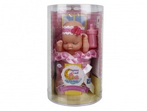 Пупсик в одеялке, с бутылочкой, прозрачный тубус (1toy, Т14151)