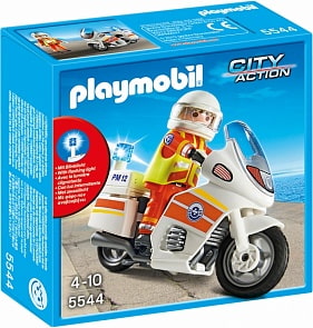 Игровой набор Береговая охрана: Мотоцикл первой помощи с мигалкой (Playmobil, 5544pm)