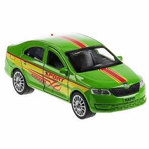 Инерционная металлическая модель - Skoda Rapid, спорт 12 см (Технопарк, SB-18-22-SR-S(G)-WB)