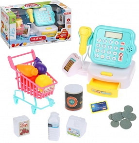 Кассовый аппарат с аксессуарами, 19 предметов, свет и звук (Shantou, 200442031)