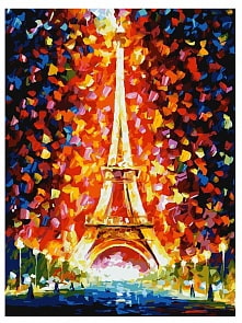Раскраски по номерам. Париж - огни Эйфелевой башни, 30 х 40 см (Белоснежка, 026-AS)