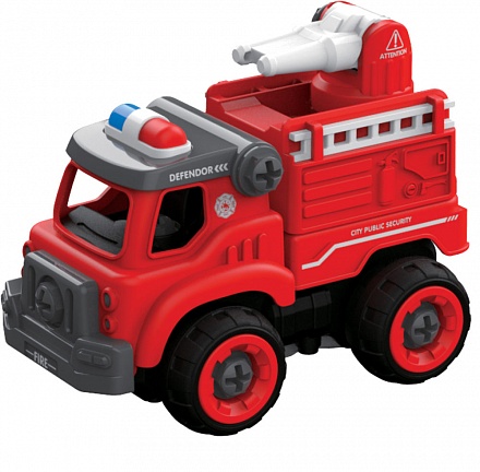 Пожарный грузовик из серии Экстренные службы на радиоуправлении, 18 см, 2,4ГГц, разборный, в комплекте шуруповерт 