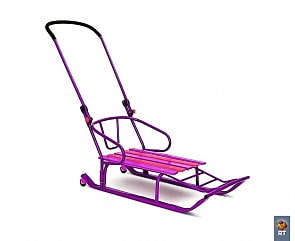 Санки "Считалочка" Восьмерка складывающиеся с колесиками - сиреневые (RT, 4992RT)