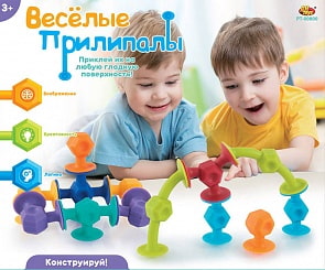 Конструктор мягкий с присосками - Веселые прилипалы, 13 деталей (ABtoys, PT-00800(WZ-A4774) 