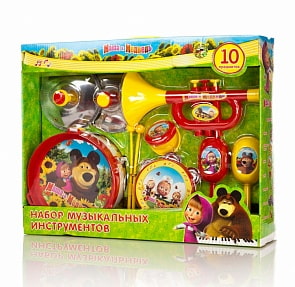 Набор музыкальных инструментов «Маша и медведь», 10 предметов (Играем вместе, B817295-R2sim)
