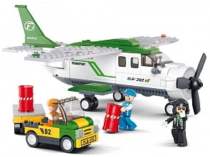 Конструктор - Самолет с заправочной машиной, с фигурками, 251 деталь (Sluban, M38-B0362)