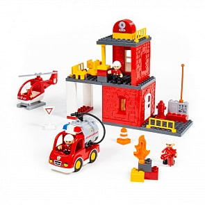 Конструктор Макси - Пожарная станция, 64 элемента (Полесье, П-77516)