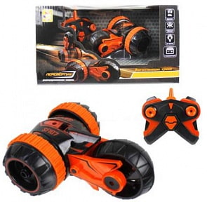 Трюковая машина-перевертыш на р/у - Драйв, 12 см, свет (1toy, Т13789)