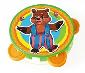 Игрушка музыкальная - Бубен маленький - Мишка (Рыжий кот, И-6399)