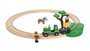 Деревянная ж/д с аксессуарами - Сафари, 17 элементов (Brio, 33720)
