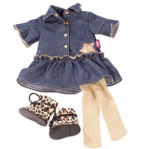 Набор одежды Джинсовое платье, колготки и сапожки для куклы 36 см (Gotz, 3403318)