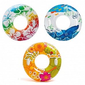 Круг надувной с ручками – Прозрачный, диаметр 97 см (Intex, 58263sim)