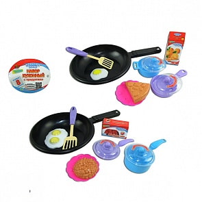 Помогаю Маме. Набор посуды для кухни с продуктами, 8 предметов (ABtoys, PT-00315)