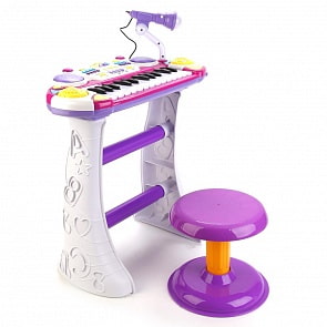 Электроорган со светом, микрофоном, 24 клавишами и табуретом (B914359)