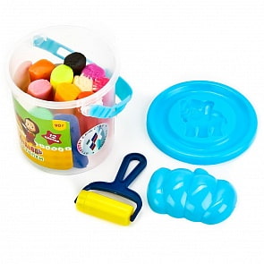 Тесто для лепки Маша и Медведь, 12 цветов 90 гр, формочка и валик (MultiArt, 9012-MM)