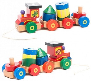 Поезд-геометрик «Чебурашка» (Играем вместе, HJD932008Dsim)