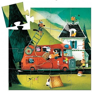 Пазл - Пожарная машина, 16 деталей (Djeco, 07269k)