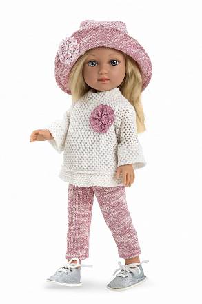Виниловая кукла Elegance в одежде и розовой шляпке, 36 см 