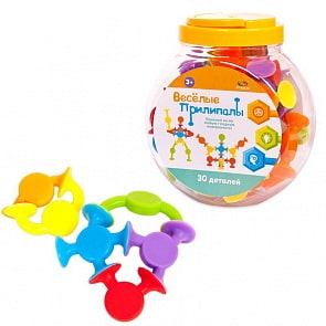 Мягкий конструктор с присосками Кид Блок - Веселые прилипалы, 30 деталей (ABtoys, PT-00838)